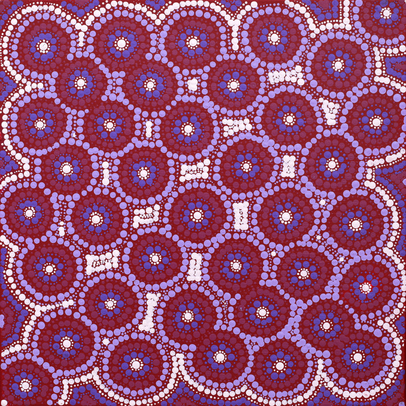 Aboriginal Artwork by Gisella Napaljarri Dickson, Lukarrara Jukurrpa, 30x30cm