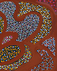 Aboriginal Artwork by Gladys Kuru Bidu, Linyji (Claypan), 91x61cm