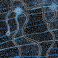 Aboriginal Artwork by Glenda Napanangka Martin, Ngapa Jukurrpa (Water Dreaming) - Puyurru, 91x61cm