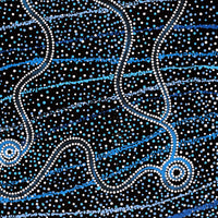 Aboriginal Artwork by Glenda Napanangka Martin, Ngapa Jukurrpa (Water Dreaming) - Puyurru, 91x61cm