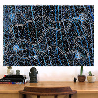 Aboriginal Artwork by Glenda Napanangka Martin, Ngapa Jukurrpa (Water Dreaming) - Puyurru, 91x61cm