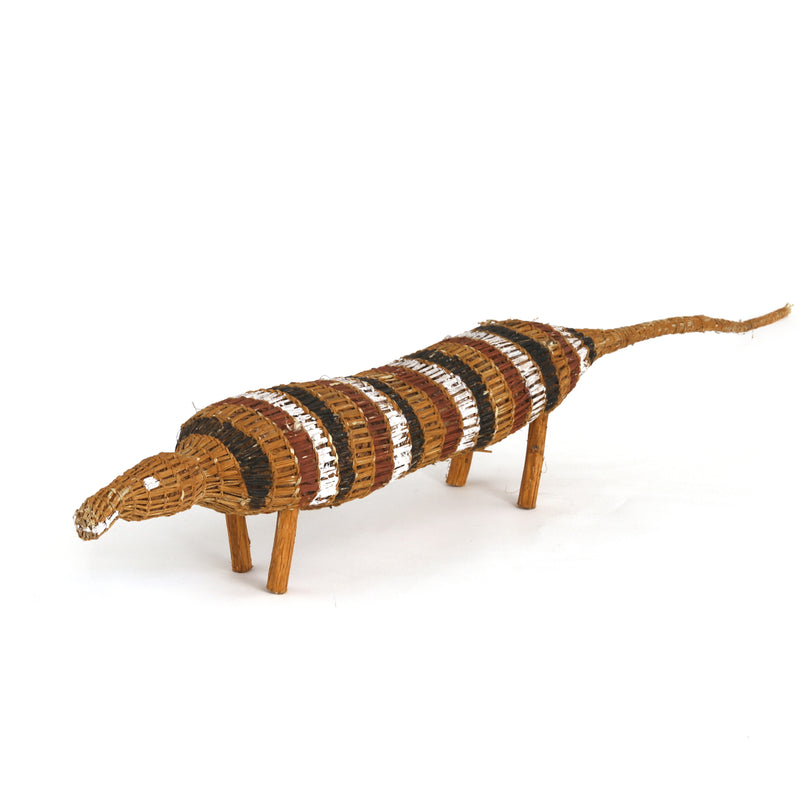 Aboriginal Artwork by Gloreen Campion, Galawon (Goanna) Sculpture, 85cm