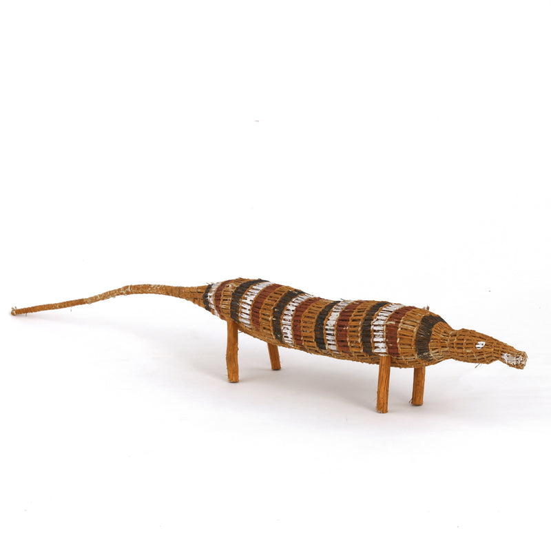 Aboriginal Artwork by Gloreen Campion, Galawon (Goanna) Sculpture, 85cm