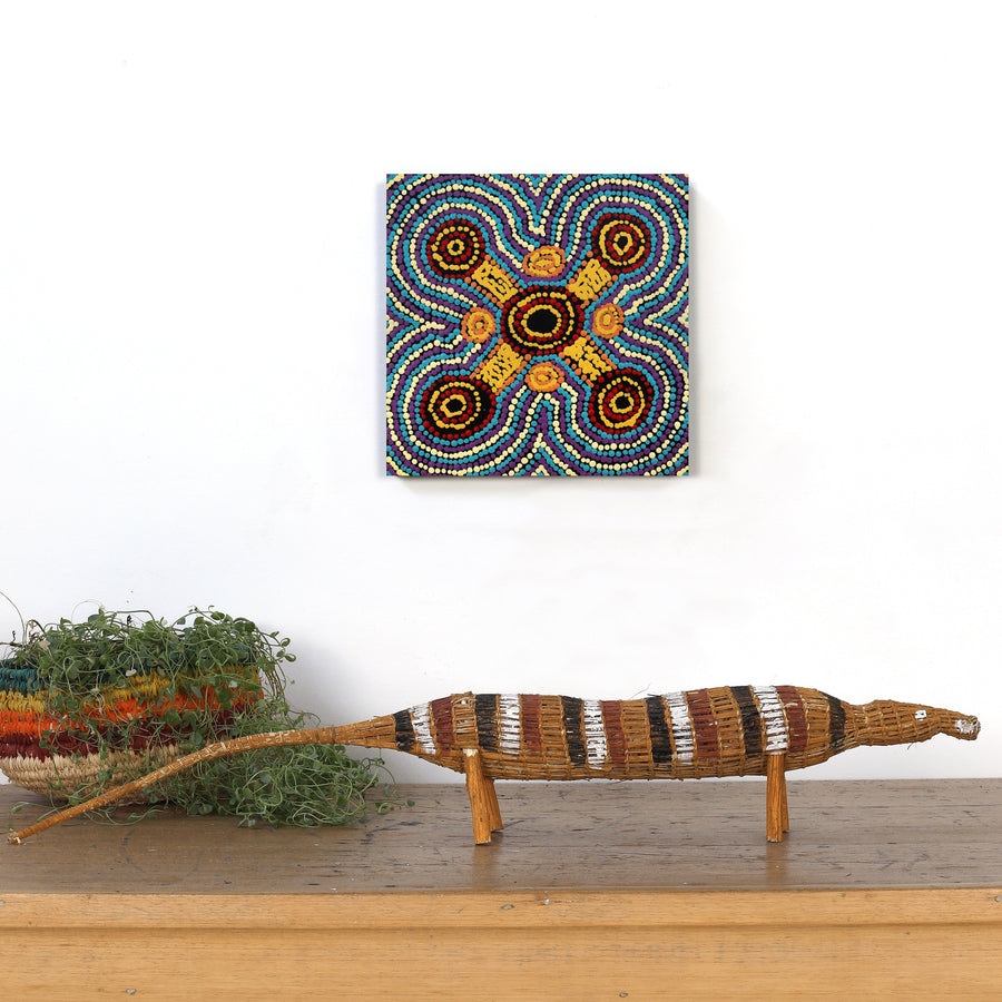 Aboriginal Artwork by Gloreen Campion, Galawon (Goanna) Sculpture, 85cm