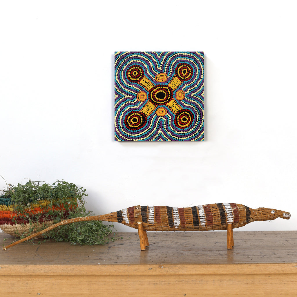 Aboriginal Art by Gloreen Campion, Galawon (Goanna) Sculpture, 85cm - ART ARK®