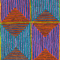 Aboriginal Artwork by Gloria Napangardi Gill, Lukarrara Jukurrpa, 122x46cm