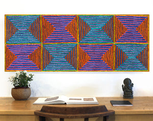 Aboriginal Artwork by Gloria Napangardi Gill, Lukarrara Jukurrpa, 122x46cm - ART ARK®