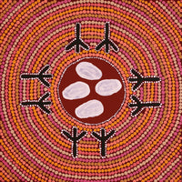 Aboriginal Artwork by Glorine Nungarrayi Martin, Warlawurru Jukurrpa (Wedge-tailed Eagle Dreaming) - Wakurlpa & Yuwarli, 30x30cm