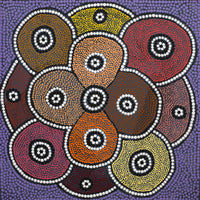 Aboriginal Artwork by Glorine Nungarrayi Martin, Karnta Jukurrpa (Womens Dreaming), 40x40cm