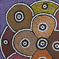 Aboriginal Artwork by Glorine Nungarrayi Martin, Karnta Jukurrpa (Womens Dreaming), 40x40cm