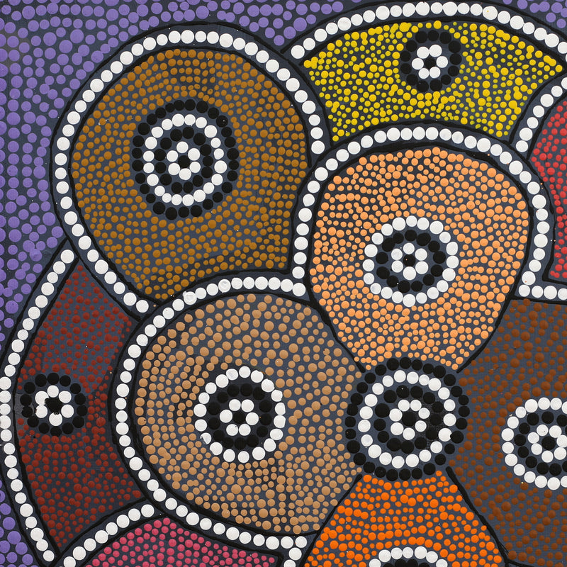 Aboriginal Artwork by Glorine Nungarrayi Martin, Karnta Jukurrpa (Womens Dreaming), 40x40cm