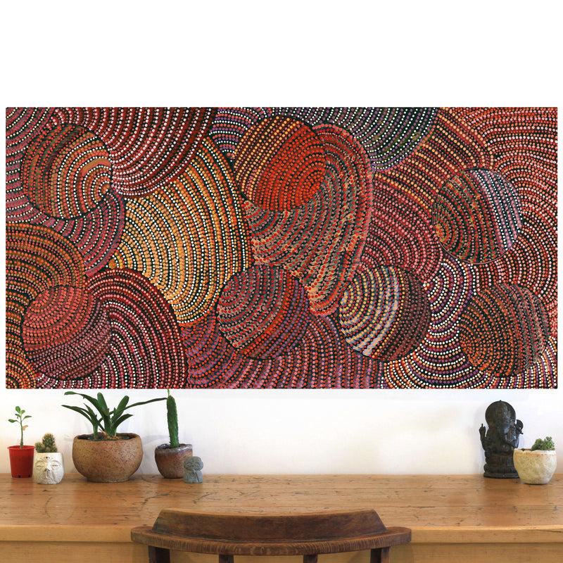 Aboriginal Artwork by Grace Napangardi Butcher, Pikilyi Jukurrpa (Vaughan Springs Dreaming), 122x61cm
