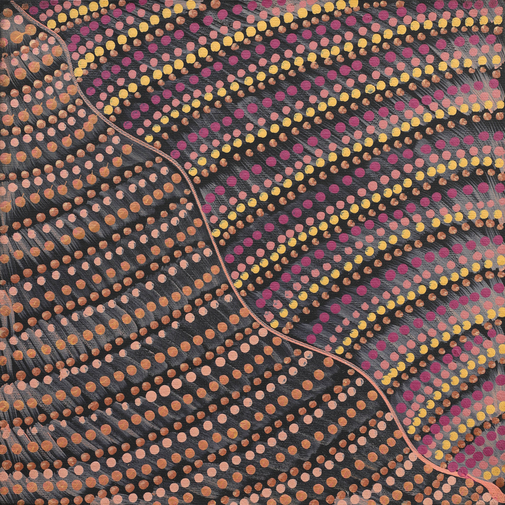 Aboriginal Artwork by Grace Napangardi Butcher, Pikilyi Jukurrpa (Vaughan Springs Dreaming), 30x30cm