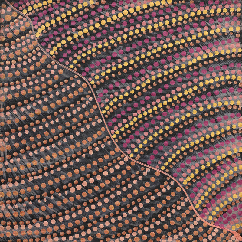 Aboriginal Artwork by Grace Napangardi Butcher, Pikilyi Jukurrpa (Vaughan Springs Dreaming), 30x30cm
