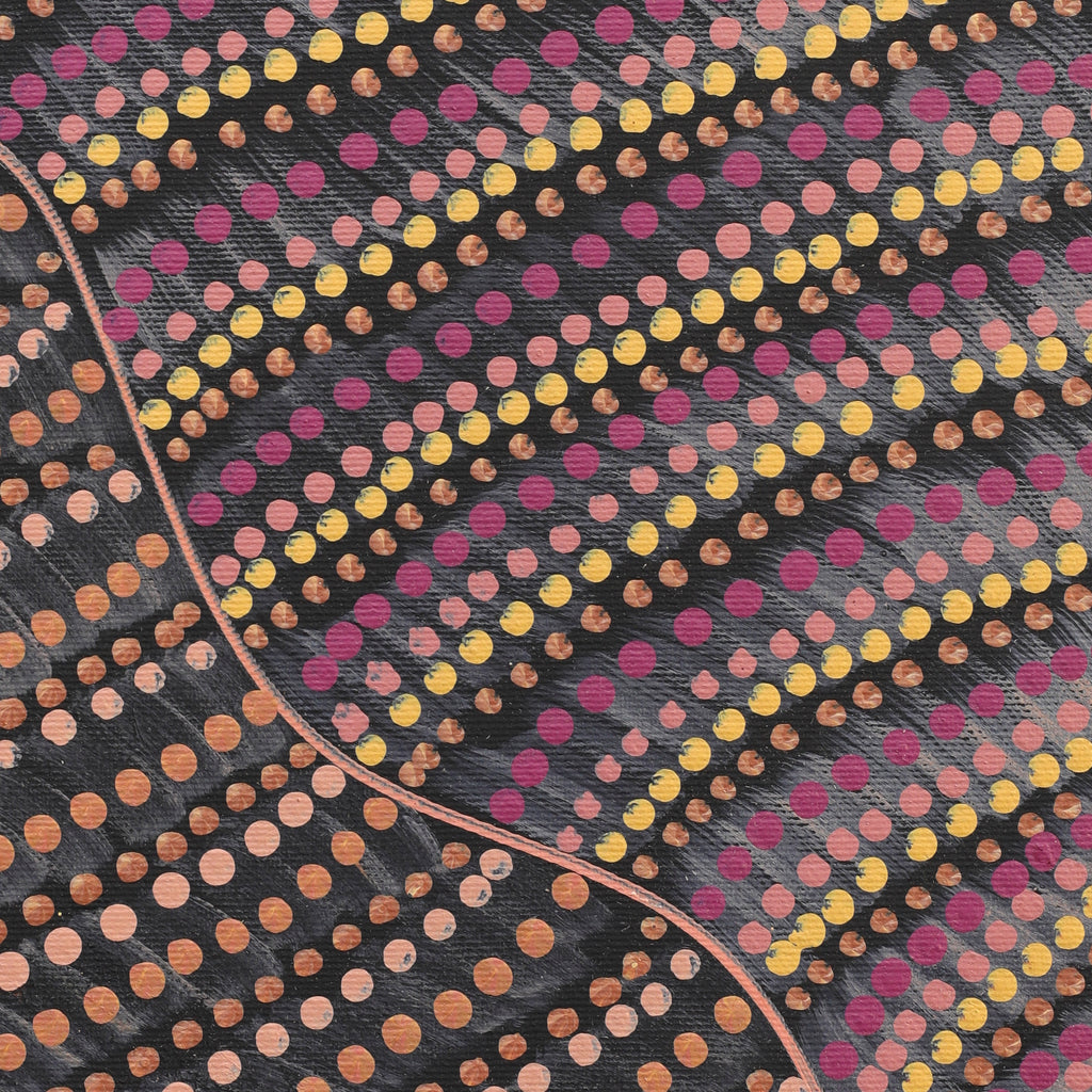 Aboriginal Artwork by Grace Napangardi Butcher, Pikilyi Jukurrpa (Vaughan Springs Dreaming), 30x30cm