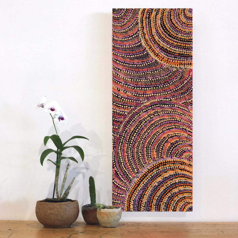 Aboriginal Artwork by Grace Napangardi Butcher, Pikilyi Jukurrpa (Vaughan Springs Dreaming), 76x30cm