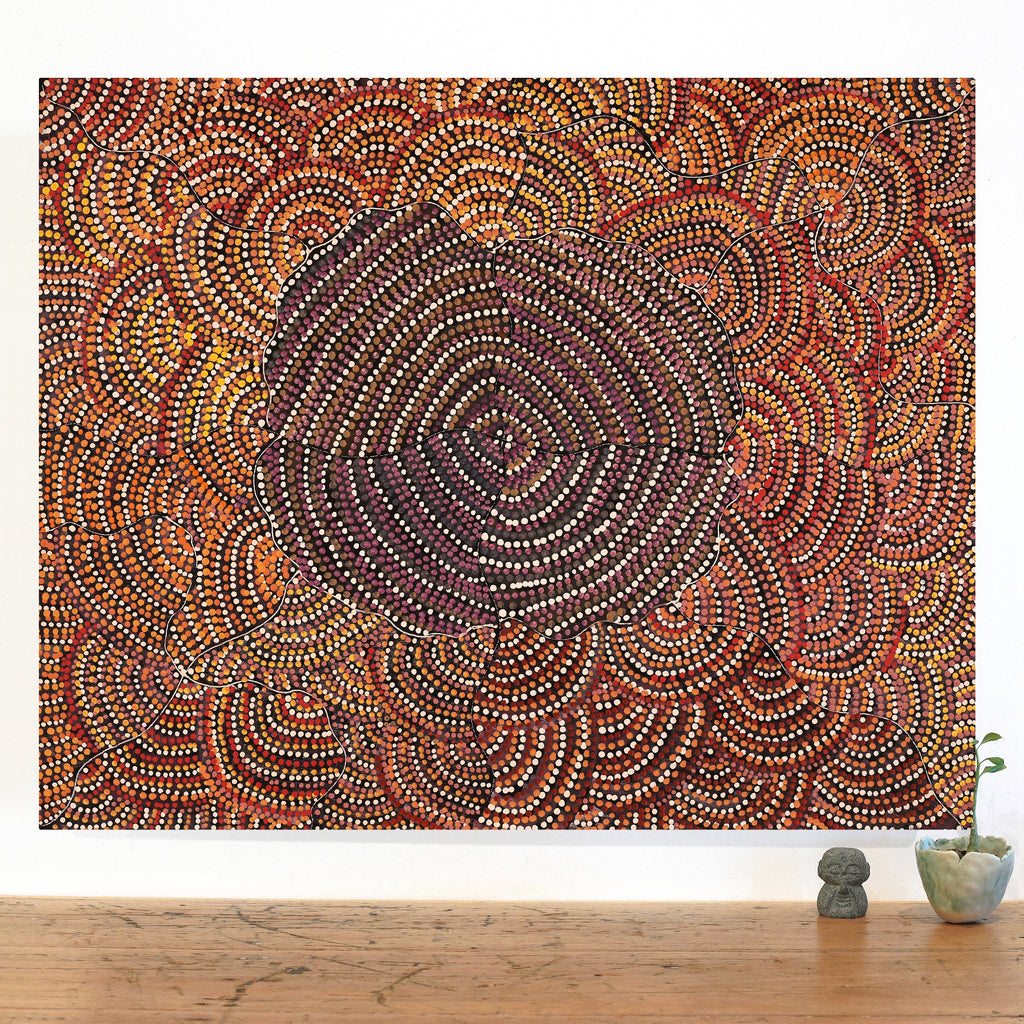 Aboriginal Art by Grace Napangardi Butcher, Pikilyi Jukurrpa (Vaughan Springs Dreaming), 76x61cm - ART ARK®