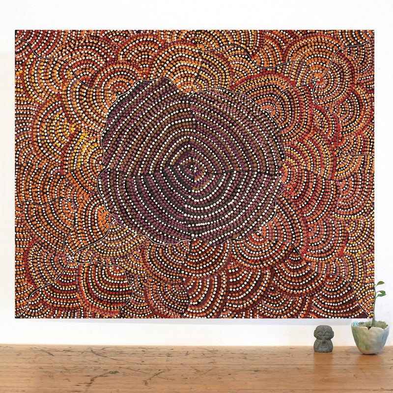 Aboriginal Artwork by Grace Napangardi Butcher, Pikilyi Jukurrpa (Vaughan Springs Dreaming), 76x61cm