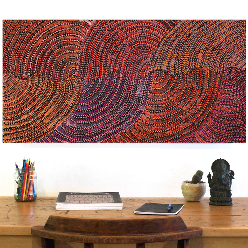 Aboriginal Artwork by Grace Napangardi Butcher, Pikilyi Jukurrpa (Vaughan Springs Dreaming), 91x46cm