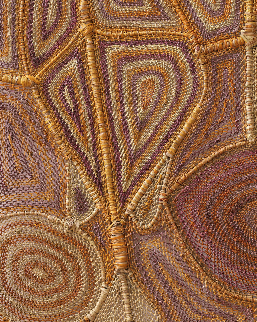 Aboriginal Artwork by Grace Laradjbi, Birlmu or Namarnkorl (Barramundi), 107x102cm
