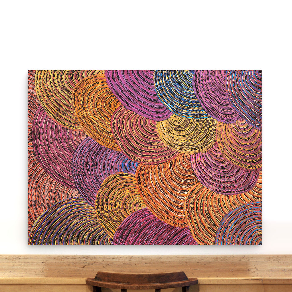 Aboriginal Artwork by Grace Napangardi Butcher, Pikilyi Jukurrpa (Vaughan Springs Dreaming), 122x91cm