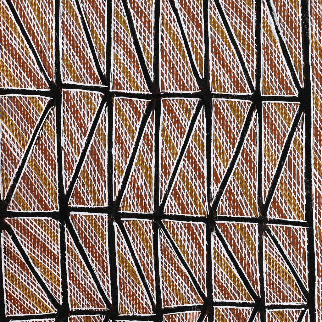 Aboriginal Artwork by Greg Wilson, Gulach (Spike rush), 82x51cm Bark