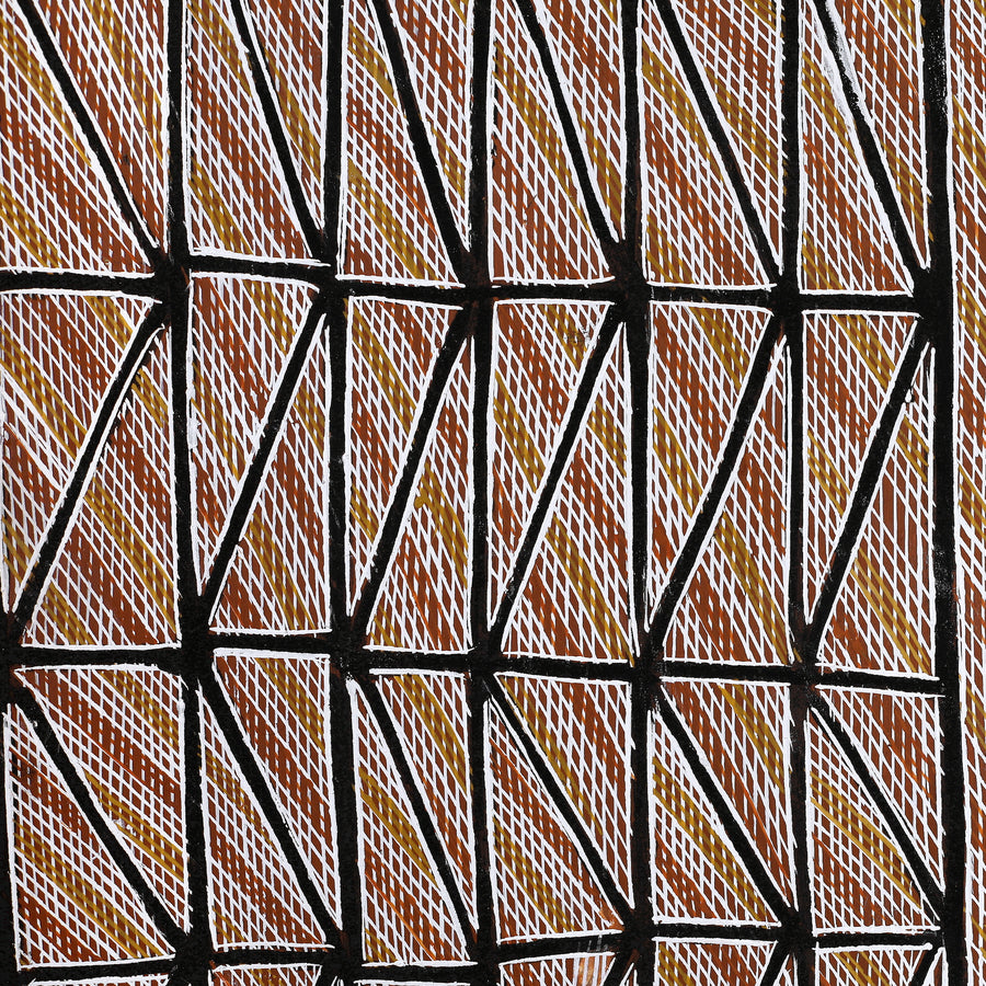 Aboriginal Artwork by Greg Wilson, Gulach (Spike rush), 82x51cm Bark