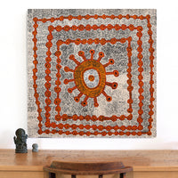 Aboriginal Artwork by Gregson Jampijinpa Collins, Ngapa Jukurrpa (Water Dreaming) - Puyurru, 91x91cm