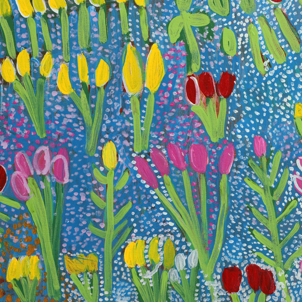 Aboriginal Artwork by Gwenneth Blitner, Long Billabong, 100x100cm