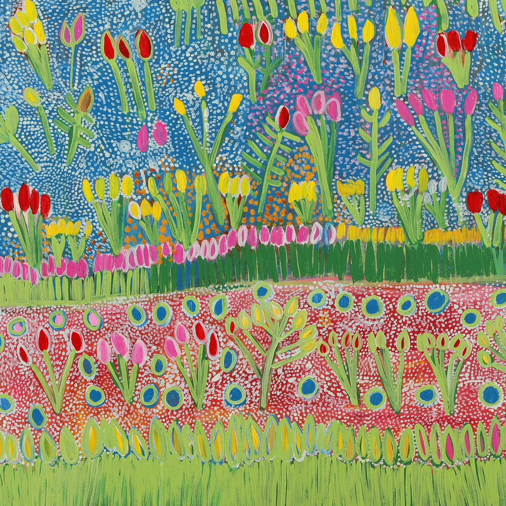 Aboriginal Artwork by Gwenneth Blitner, Long Billabong, 100x100cm