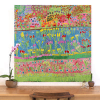 Aboriginal Artwork by Gwenneth Blitner, Long Billabong, 100x100cm