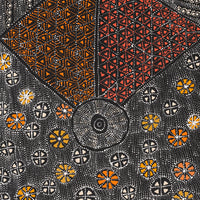 Aboriginal Artwork by Hilda Nakamarra Rogers, Lukarrara Jukurrpa (Desert Fringe-rush Seed Dreaming), 107x46cm