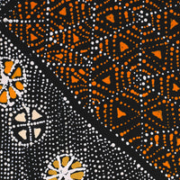 Aboriginal Artwork by Hilda Nakamarra Rogers, Lukarrara Jukurrpa (Desert Fringe-rush Seed Dreaming), 107x46cm