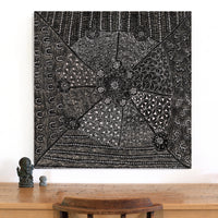 Aboriginal Artwork by Hilda Nakamarra Rogers, Lukarrara Jukurrpa, 91x91cm