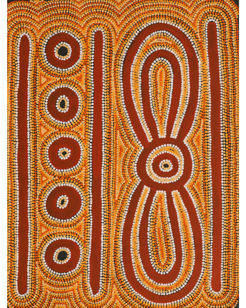 Hamish Japanangka Martin, Ngalyipi Jukurrpa (Snakevine Dreaming) - Mina Mina, 76x46cm