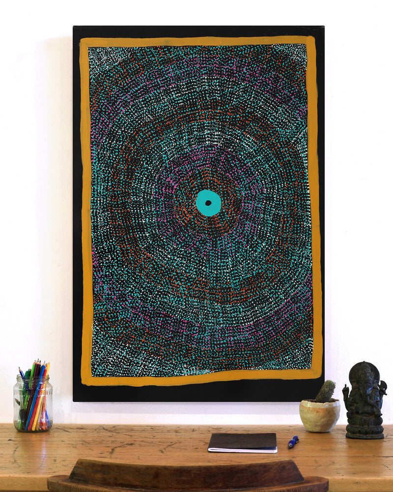 Aboriginal Artwork by Heather Watson, Murray Bore, 91x61cm