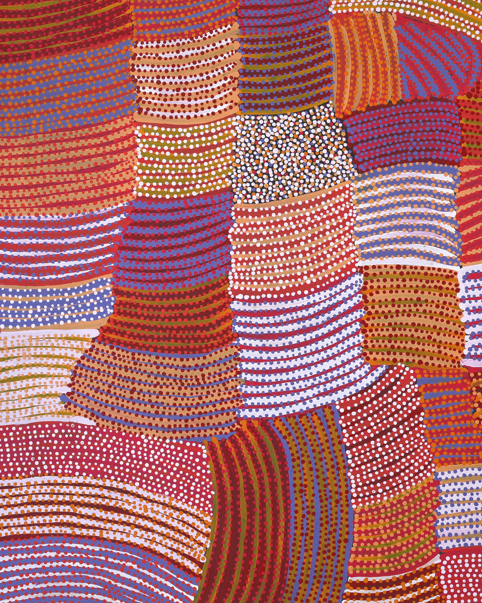 Aboriginal Artwork by Helen Nungarrayi Reed, Lupul Jukurrpa, 122x107cm
