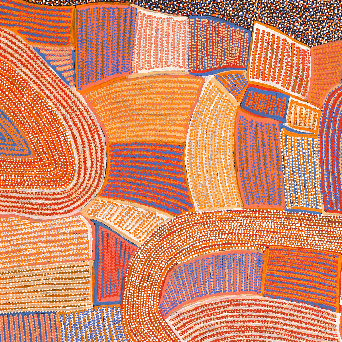 Aboriginal Art by Helen Nungarrayi Reed, Lupul Jukurrpa, 122x107cm - ART ARK®