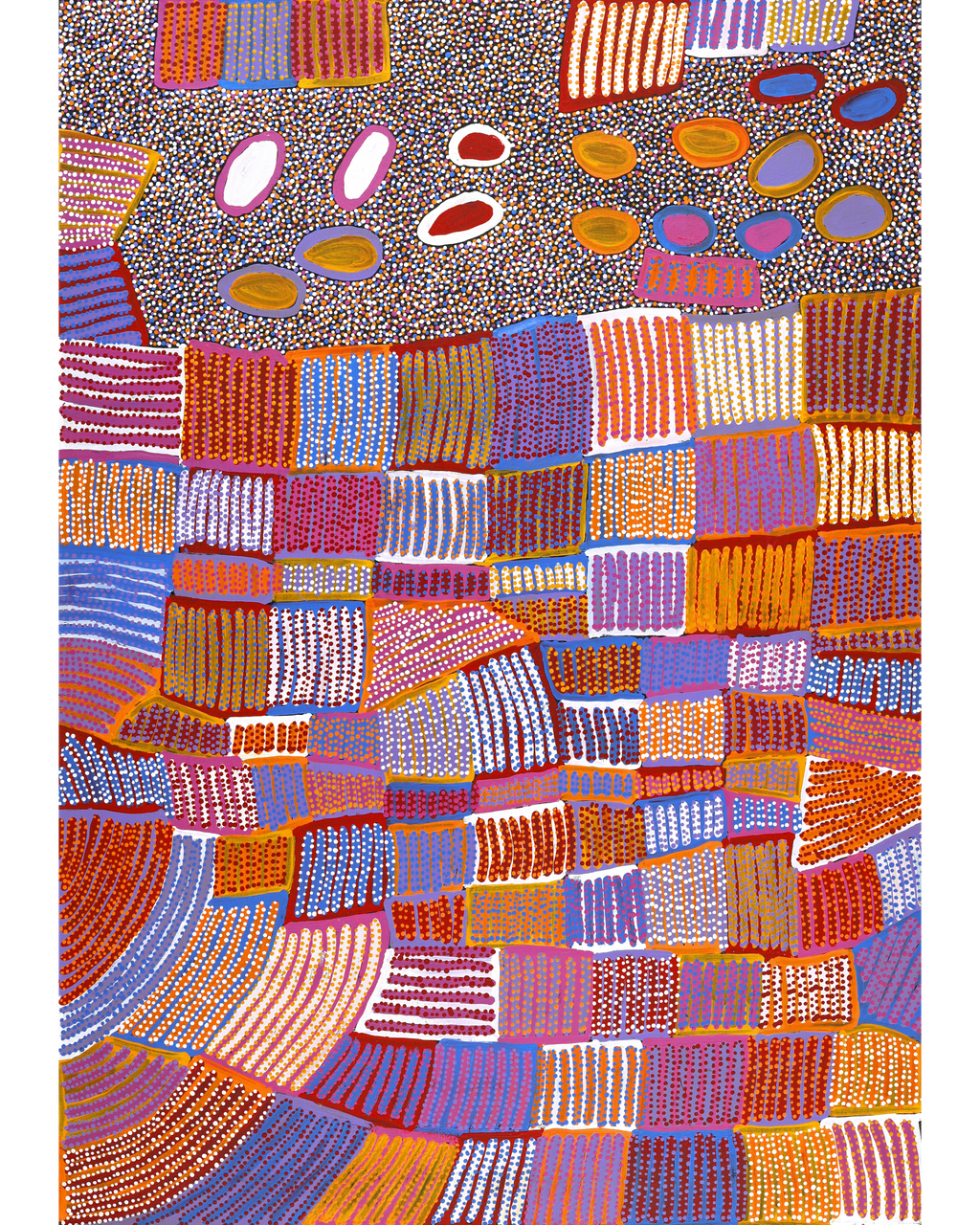 Aboriginal Artwork by Helen Nungarrayi Reed, Lupul Jukurrpa, 152x107cm