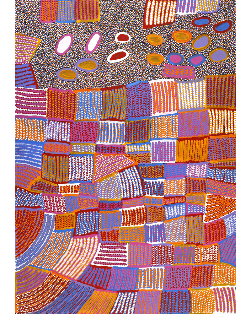 Aboriginal Artwork by Helen Nungarrayi Reed, Lupul Jukurrpa, 152x107cm