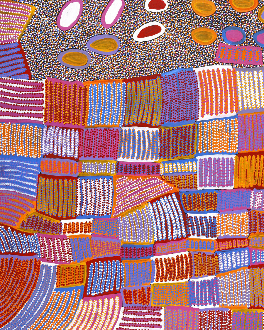 Aboriginal Artwork by Helen Nungarrayi Reed, Lupul Jukurrpa, 152x107cm