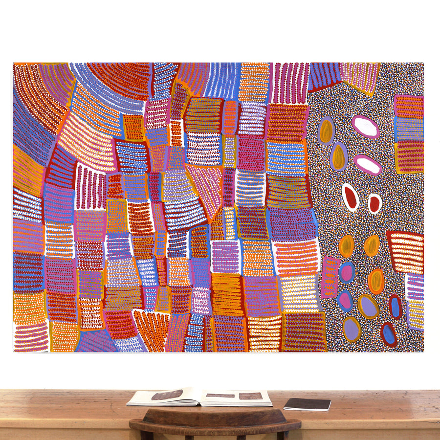 Aboriginal Artwork by Helen Nungarrayi Reed, Lupul Jukurrpa, 152x107cm