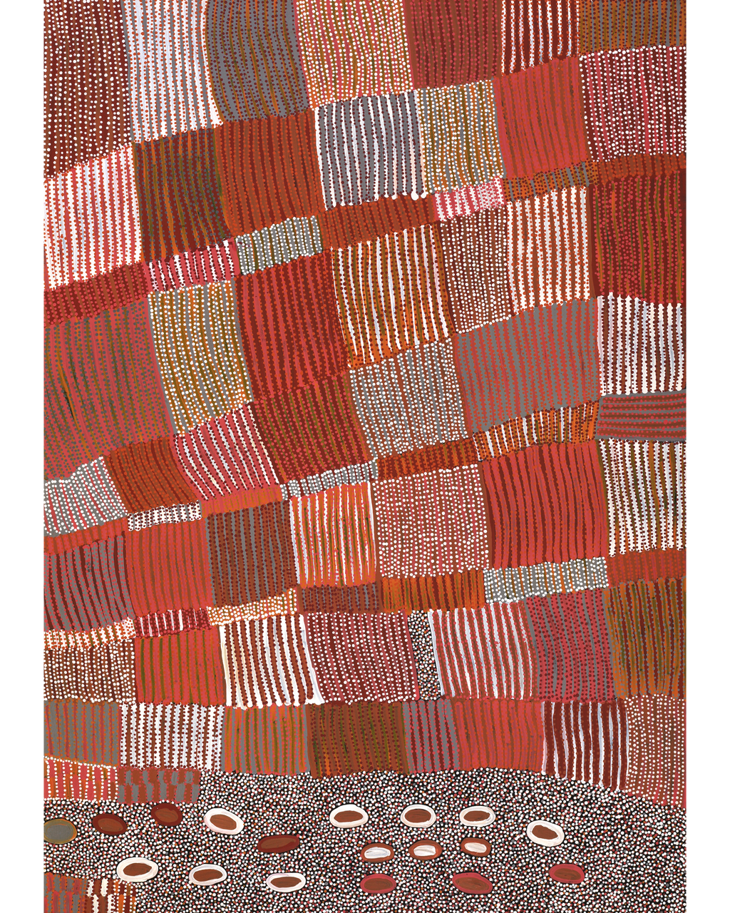 Aboriginal Artwork by Helen Nungarrayi Reed, Lupul Jukurrpa, 152x107cm