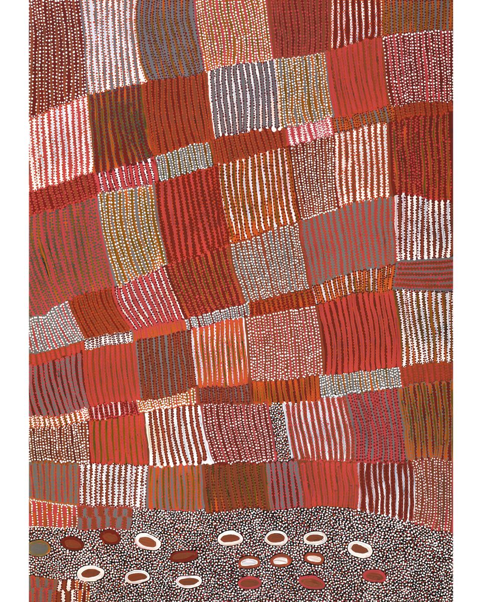 Aboriginal Art by Helen Nungarrayi Reed, Lupul Jukurrpa, 152x107cm - ART ARK®