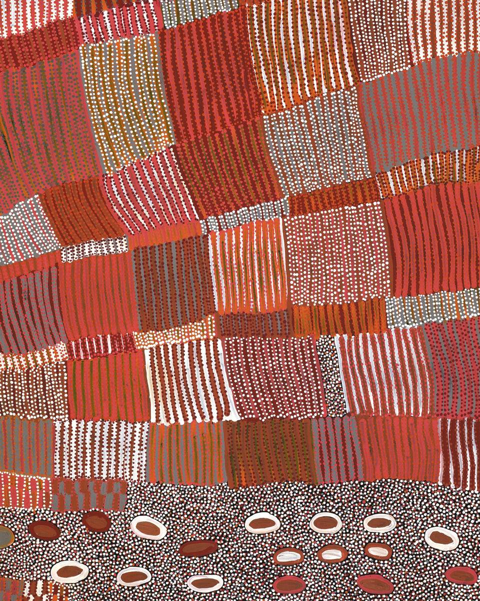 Aboriginal Art by Helen Nungarrayi Reed, Lupul Jukurrpa, 152x107cm - ART ARK®