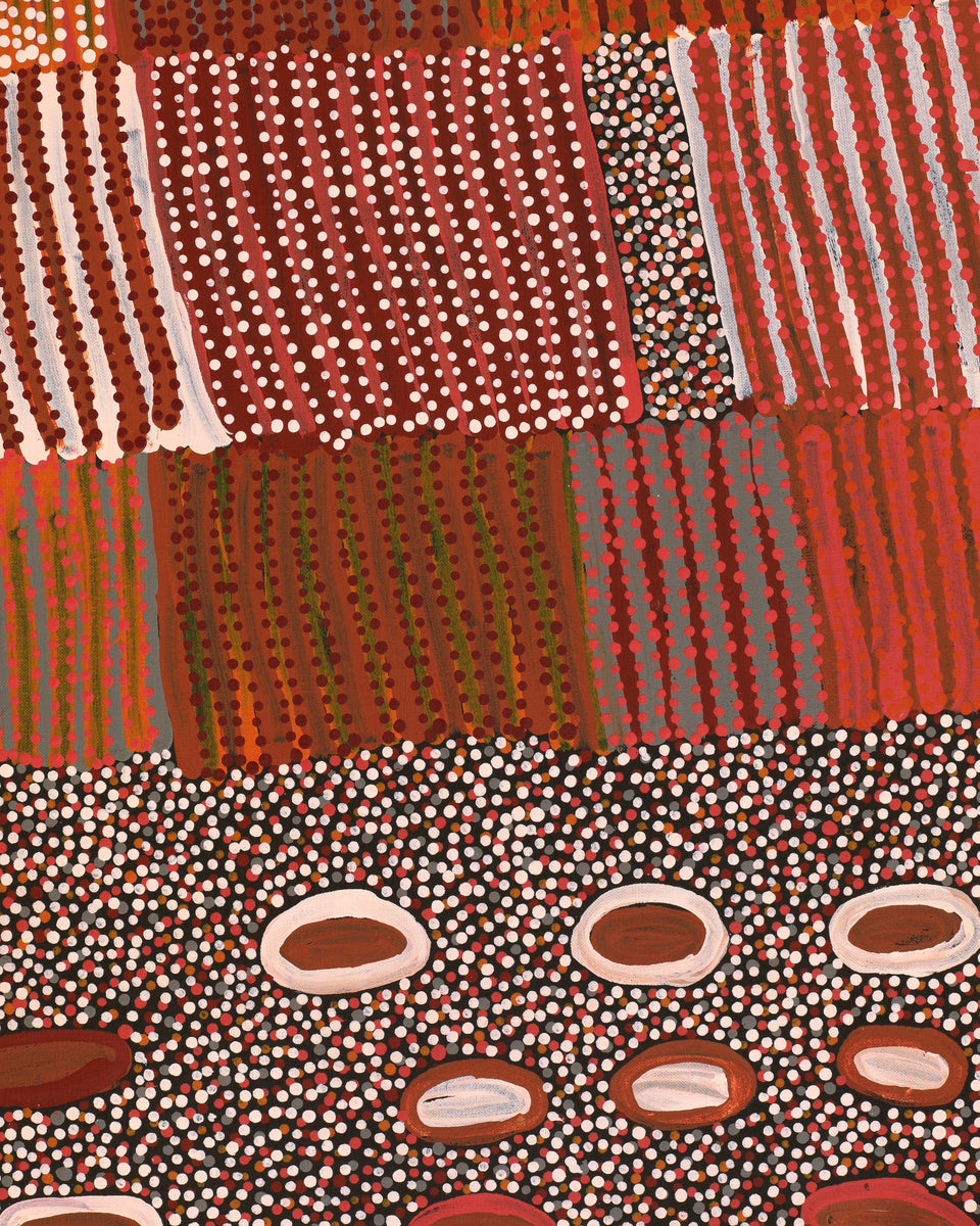 Aboriginal Art by Helen Nungarrayi Reed, Lupul Jukurrpa, 152x107cm - ART ARK®