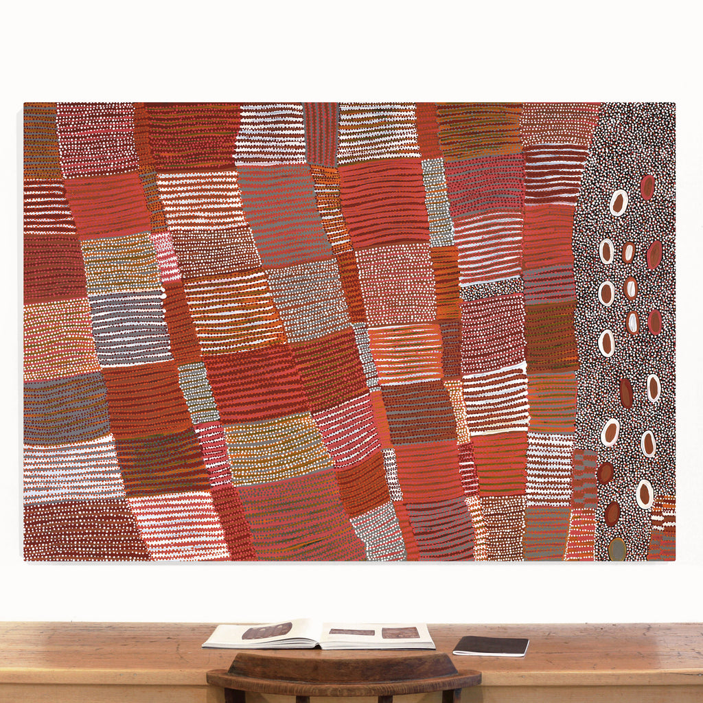 Aboriginal Art by Helen Nungarrayi Reed, Lupul Jukurrpa, 152x107cm - ART ARK®