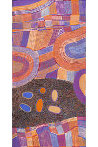Aboriginal Artwork by Helen Nungarrayi Reed, Lupul Jukurrpa, 182x91cm