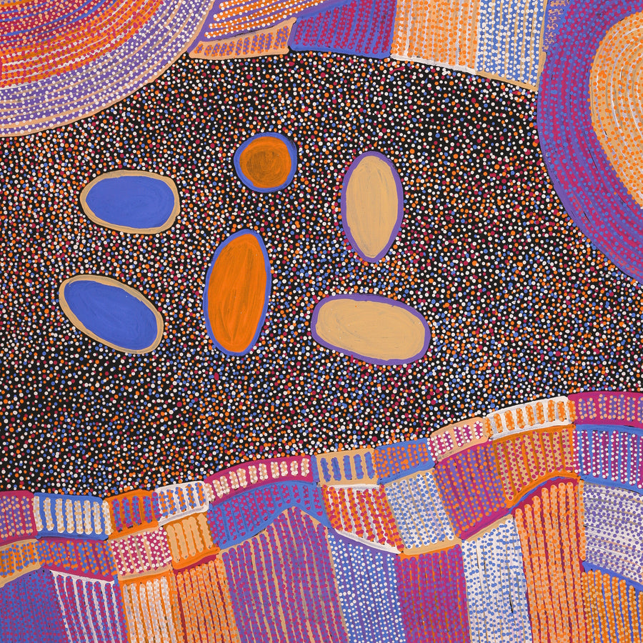 Aboriginal Artwork by Helen Nungarrayi Reed, Lupul Jukurrpa, 182x91cm