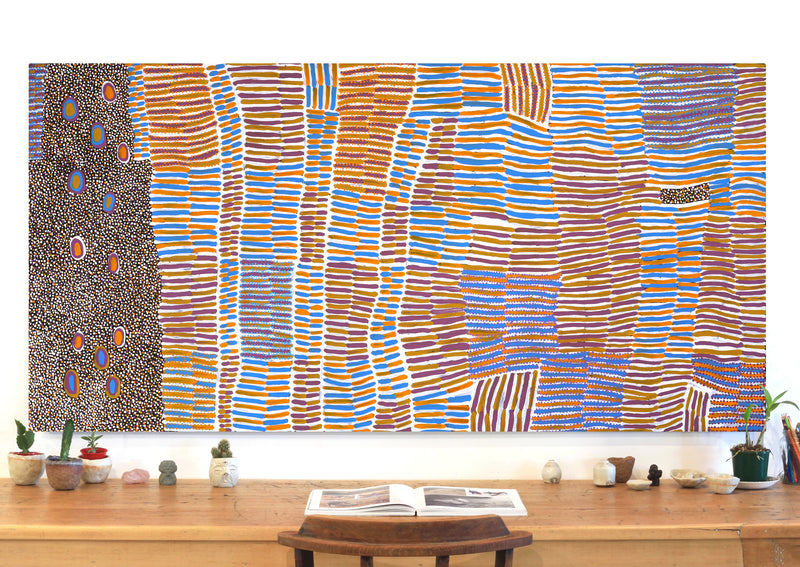 Aboriginal Artwork by Helen Nungarrayi Reed, Lupul Jukurrpa, 183x91cm
